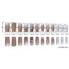 Enppode White Press on Nails Long Fake Nail with Rhinestones Square Nails for Women 24 PCS/Set view 3