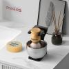Anbbas Shaving Brush Synthetic Badger and 100g Shaving Soap with Bowl Stainless Steel,Black Acrylic Shaving Stand Holer for Man Wet Shave Kit view 2
