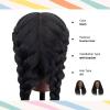 18 Inch 100% Real Hair Mannequin Head Training Head Manikin Cosmetology Doll Head for Hairdresser Practice Braiding Hair Styling with Clamp stand (18 -Inch) view 4