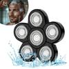 Electric Shaver Replacement Heads 6D - 6 Blades Head Shaver Replacement Heads Universal Stainless Steel Rotary Blade Refills for Bald Head Razor for Men (6 Heads Black) view 1