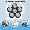 Electric Shaver Replacement Heads 6D - 6 Blades Head Shaver Replacement Heads Universal Stainless Steel Rotary Blade Refills for Bald Head Razor for Men (6 Heads Black) view 2