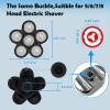 Electric Shaver Replacement Heads 6D - 6 Blades Head Shaver Replacement Heads Universal Stainless Steel Rotary Blade Refills for Bald Head Razor for Men (6 Heads Black) view 4