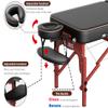 CLORIS 84" Professional Massage Table Portable Reinforced Wooden Leg Hold Up to 1100LBS 2 Folding Lightweight Spa Salon Tattoo Massage Bed Height Adjustable with Carrying Bag - Black view 2