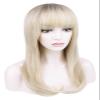 SLOFL Daily Wig for Momen Long Platinum Blonde Bob WigsLong Straight Hair for White Women Ombre Blonde Wig Party Wigs for Men view 2