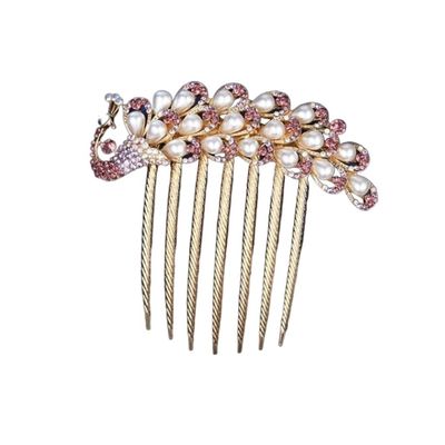 Wedding Hair Comb Hair Side Comb Hair Comb Clip Chinese Style Hair Side Combs Rhinestones Hair Clips Hair Side Comb for Women Girls Hair Accessories Bridal Hair Comb Pins Side Comb (Color : C, Size