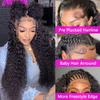 30 Inch Lace Front Wig Human Hair Pre Plucked 180 Density Brazilian Wet and Wavy Human Hair Wigs for Black Women Glueless Curly 13x4 Lace Frontal Wig (30 Inch) view 2