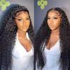 30 Inch Lace Front Wig Human Hair Pre Plucked 180 Density Brazilian Wet and Wavy Human Hair Wigs for Black Women Glueless Curly 13x4 Lace Frontal Wig (30 Inch) view 3