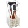 CALLARON Makeup Brush Holder with Lid Acrylic Organizer for Brushes Pens Pencils Modern Geometric Design for Desk Vanity Office Versatile Storage for Home view 4