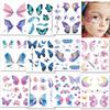 CHARLENT Glitter Butterfly Tattoos for Girls Women - 12 Sheets Glitter Butterfly Face Temporary Tattoos for Girls Party Favors Festival Makeup view 1