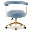 BarberPub Manicure Chair with Rolling Wheels, Modern Makeup Vanity Chair, Adjustable Nail Tech Station, Office Desk Armchair, Beauty Solon Station 3527 (Blue) view 1