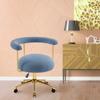 BarberPub Manicure Chair with Rolling Wheels, Modern Makeup Vanity Chair, Adjustable Nail Tech Station, Office Desk Armchair, Beauty Solon Station 3527 (Blue) view 2