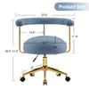 BarberPub Manicure Chair with Rolling Wheels, Modern Makeup Vanity Chair, Adjustable Nail Tech Station, Office Desk Armchair, Beauty Solon Station 3527 (Blue) view 3
