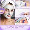 Sieral 120 Pcs Compressed Facial Sponges with Container Disposable Face Sponge Pads for Washing Face Cleansing Exfoliating Esthetician Makeup Removal(Heart,Purple) view 3