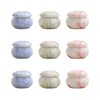 FOMIYES 9 pcs Ceramic airtight jar small container lip balm for women mini lotion bottles travel cosmetic container makeup foundation bottle Miss condiment jar ceramics filling