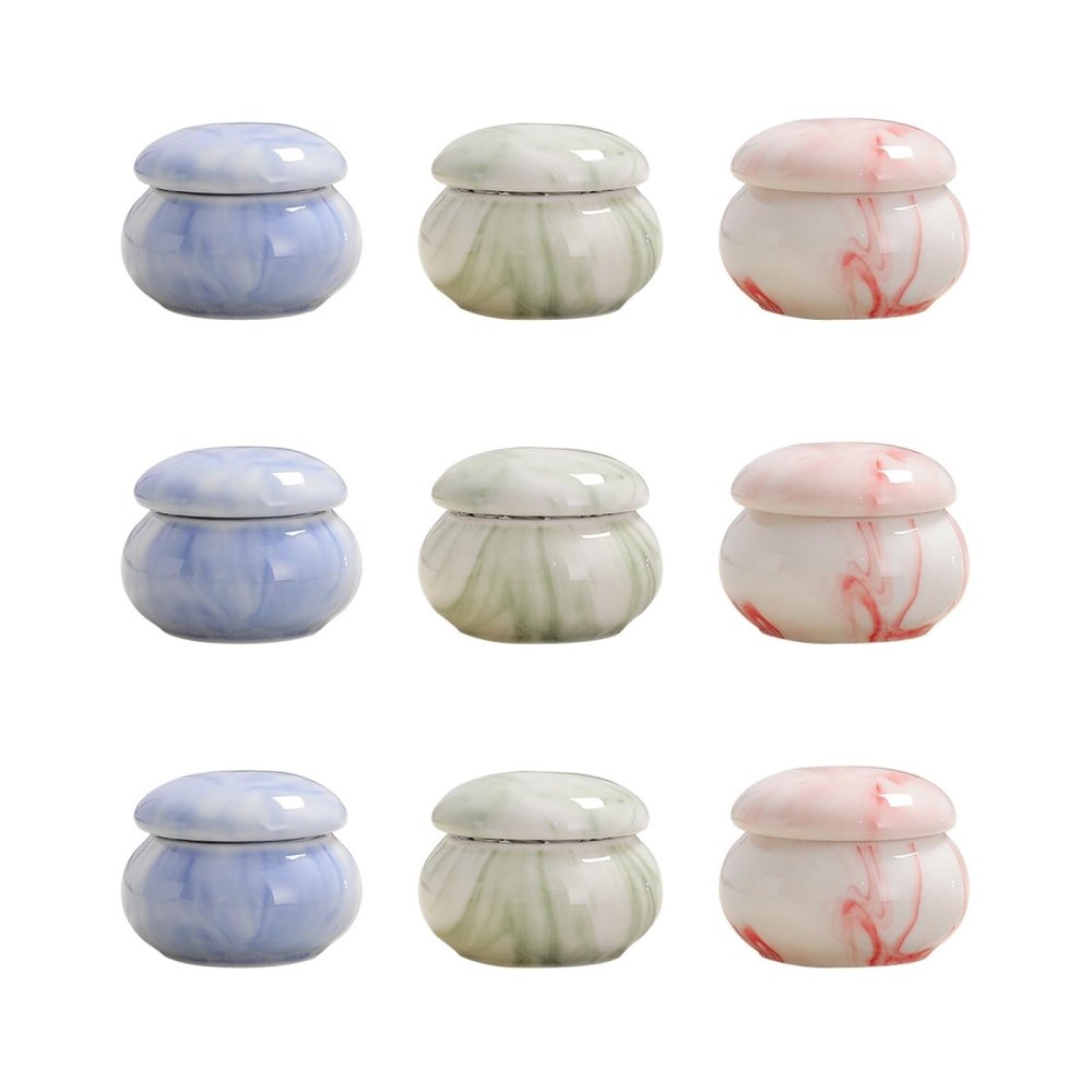 FOMIYES 9 pcs Ceramic airtight jar small container lip balm for women mini lotion bottles travel cosmetic container makeup foundation bottle Miss condiment jar ceramics filling