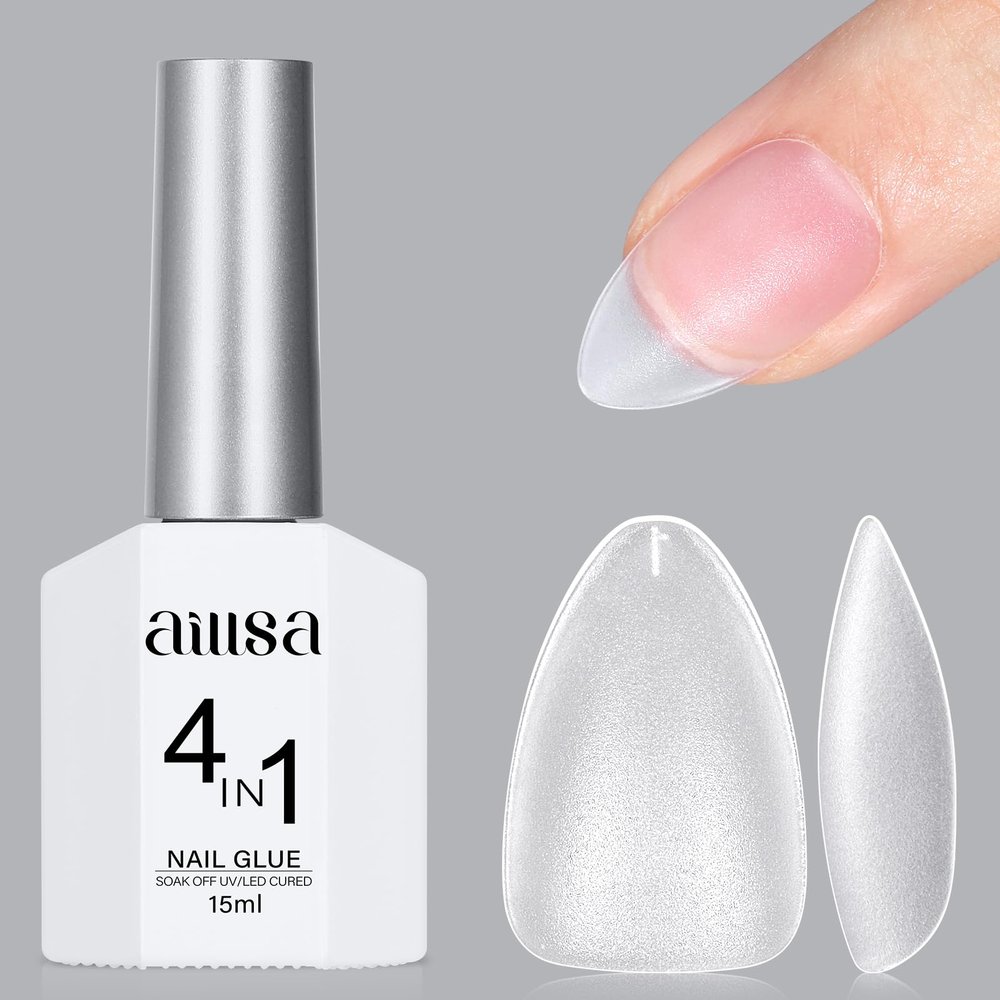 AILLSA Almond Nail Tips with Nail Glue