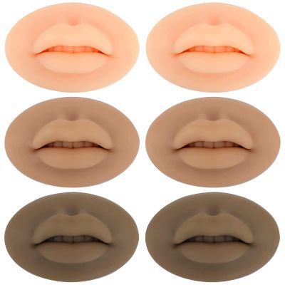 Tattoo Fake Lips 6Pcs Tattoo Practice Lips 5D Silicone Lips for Makeup Practice Realistic Tattoos Practice Skins Training Microblading Practice Skin Tattoos Fake Skin for Permanent Makeup
