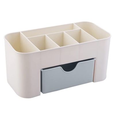 HUFFA Nordic Desktop Drawer Cosmetic Storage Box Makeup Brush Organizer Box Jewelry Lipstick Mask Compartment Cosmetic Storage Case (Color : Blue)