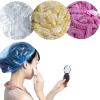100PCS Disposable Shower Caps Transparent and Waterproof Hair Salon Hotel One-Off Bathing Elastic Shower Hat Bathroom Products (Color : Blue) view 3