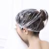 100PCS Disposable Shower Caps Transparent and Waterproof Hair Salon Hotel One-Off Bathing Elastic Shower Hat Bathroom Products (Color : Blue) view 4