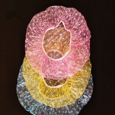 6/12/18Pcs Clear Disposable Plastic Shower Caps Large Elastic Thick Bath Beanie Women Spa Bathing Accessory (Color : 6Pcs random color)