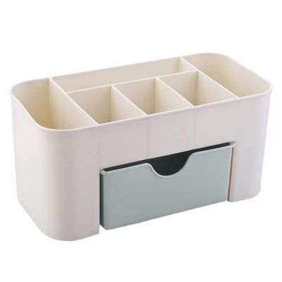 Nordic Desktop Drawer Cosmetic Storage Box Makeup Brush Organizer Box Jewelry Lipstick Mask Compartment Cosmetic Storage Case (Color : green)