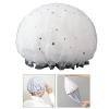 Double Layer Shower Cap Waterproof Ladies Kitchen Waterproof Smokeproof Waterproof Bathing Adult Women Shampoo Cap Fluffy Flash (Color : Pink CAT1) view 2