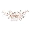 Bridal Crytal Rhinestone Pearl Alloy Hair Comb Hairpin Handmade Headpieces Wedding Hair Accessories for Brides Bridesmaid Women view 1