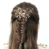 Bridal Crytal Rhinestone Pearl Alloy Hair Comb Hairpin Handmade Headpieces Wedding Hair Accessories for Brides Bridesmaid Women view 2