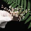 Bridal Crytal Rhinestone Pearl Alloy Hair Comb Hairpin Handmade Headpieces Wedding Hair Accessories for Brides Bridesmaid Women view 4