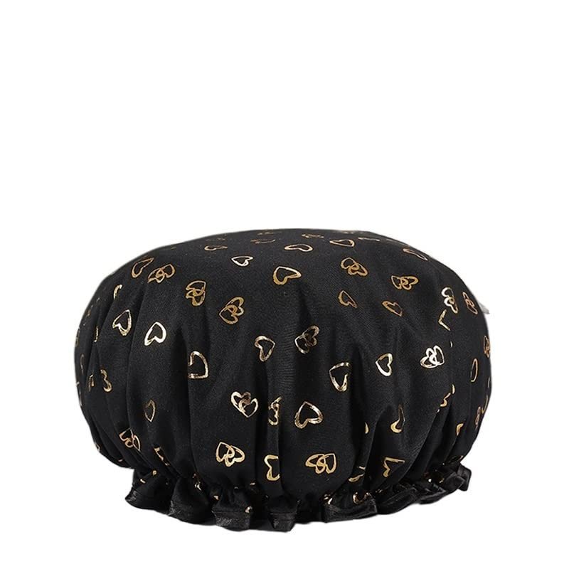 1PC Waterproof Shower Cap Double Layer Shower Hair Cover Women Supplies for Kitchen Bathroom Shampoo Caps Bath Hat (Color : A6)
