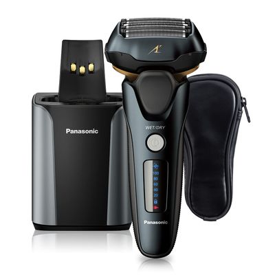 Panasonic Electric Razor for Men, Electric Shaver, ARC5 with Premium Automatic Cleaning and Charging Station, Wet Dry Shaver Men, Cordless Razor, with Pop-Up Trimmer ES-LV97-K, Black (Renewed)