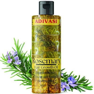 BlueQueen Adivasi Natural Rosemary Oil for Hair Growth, 100% Pure & Natural from Honduras, Promotes Hair Wellness for Men & Women (100ml) (Pack 1) - 3.38 Oz