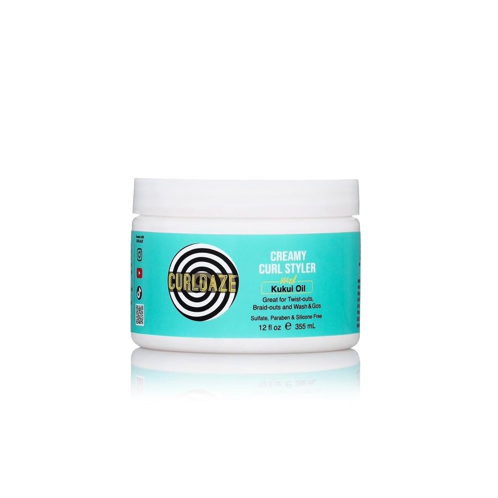 Curldaze Creamy Curl Styler with Kukui Oil, Vitamins A, C, and E. Moisturizing and Styling Curl for Curly Hair, Great for Twist-Outs, Braid Outs, Wash & Gos, Shines, Intensely Moisturizes