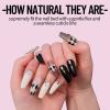 NAILMEOW hand-drew press on nails Medium Length- Piano, Luxury Reusable Seven Layers Gel UV Finish Fake Nail Tips, Handmade Women red Press on Nail Art with Design by Licensed Manicurist view 2