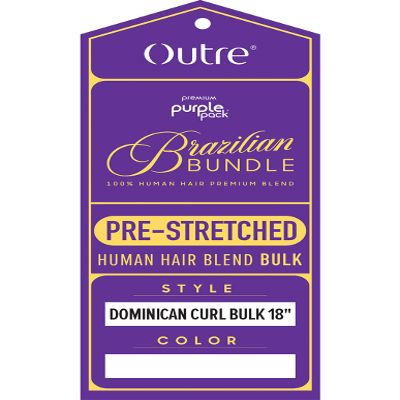 Outre Purple Pack Brazilian - Prestretched Dominican Curl Bulk 18 (NATURAL BLACK)