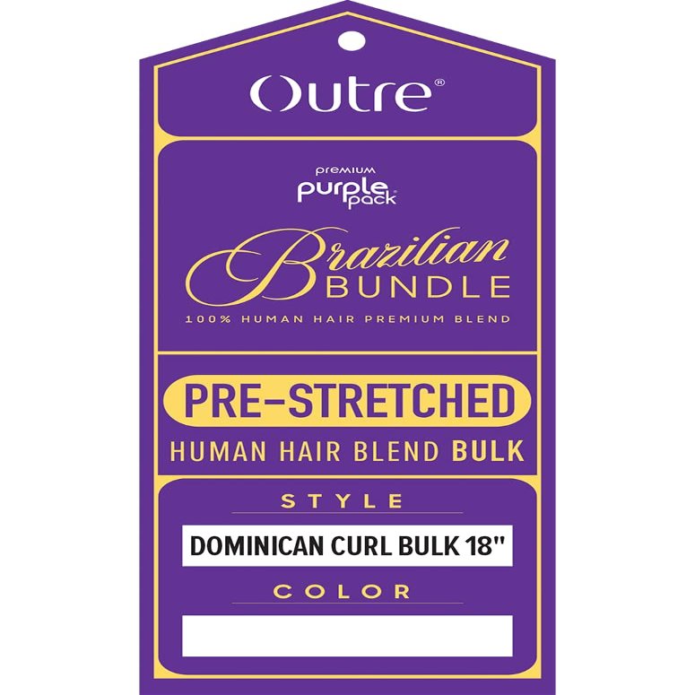 Outre Purple Pack Brazilian - Prestretched Dominican Curl Bulk 18 (NATURAL BLACK)