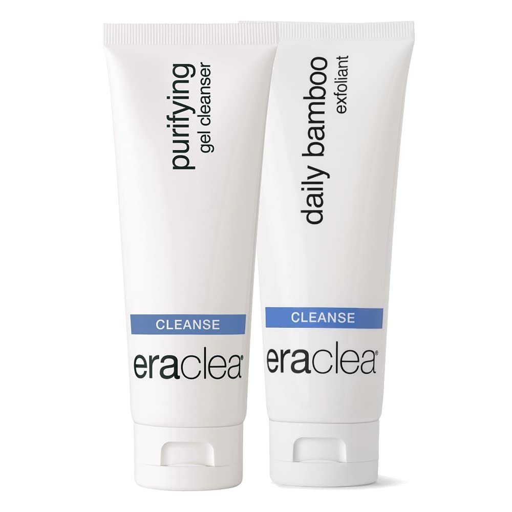 eraclea Facial Cleanser Treatment Duo | Daily Bamboo Exfoliant + Purifying Gel Cleanser