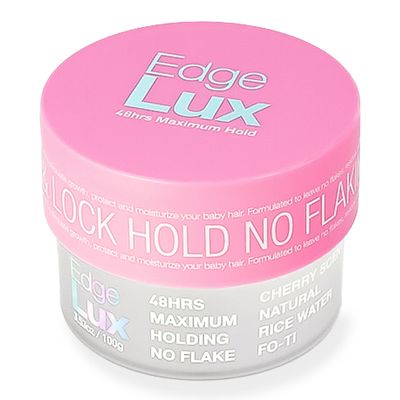 Edge Lux Edge Control Gel with Castor Oil, Keratin, Biotin, and Olive Oil - 48 Hour Maximum Hold, Non-Flaking, Non-Greasy, Scented, Conditioning Styling Gel for All Hair Types