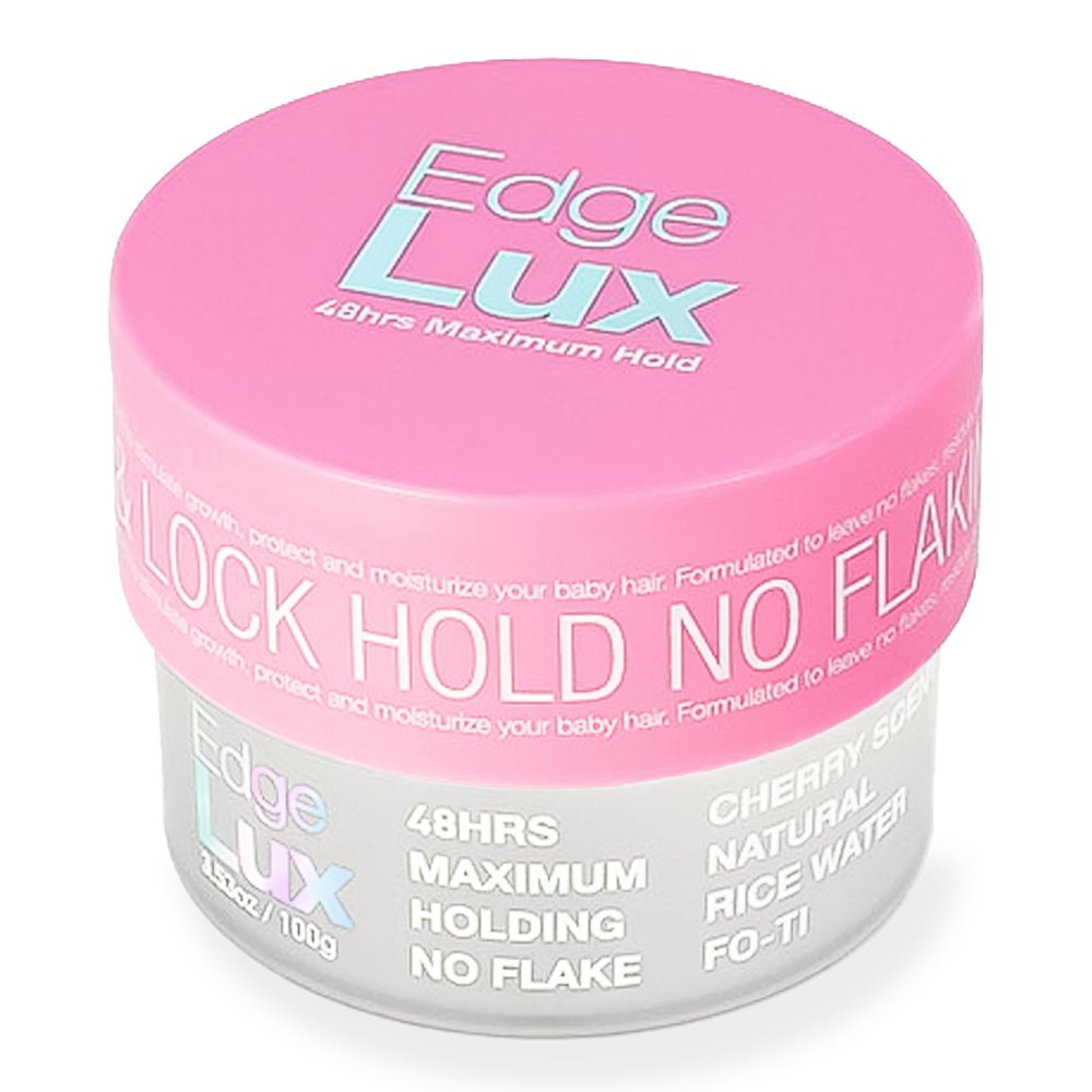 Edge Lux Edge Control Gel with Castor Oil, Keratin, Biotin, and Olive Oil - 48 Hour Maximum Hold, Non-Flaking, Non-Greasy, Scented, Conditioning Styling Gel for All Hair Types
