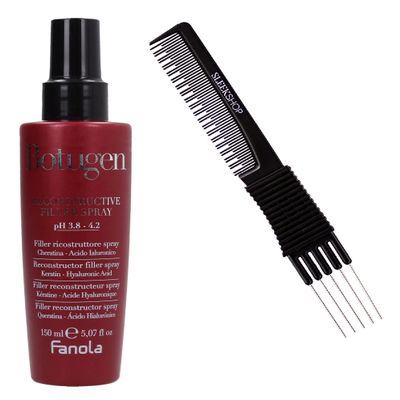 Sleekshop Comb + FanoIa BOTUGEN BOTOLIFE Hair (w/SLEEKSHOP Premium Carbon Teasing Comb) (Reconstructive Filler Spray PH 3.8-4.2 (5.07 oz))