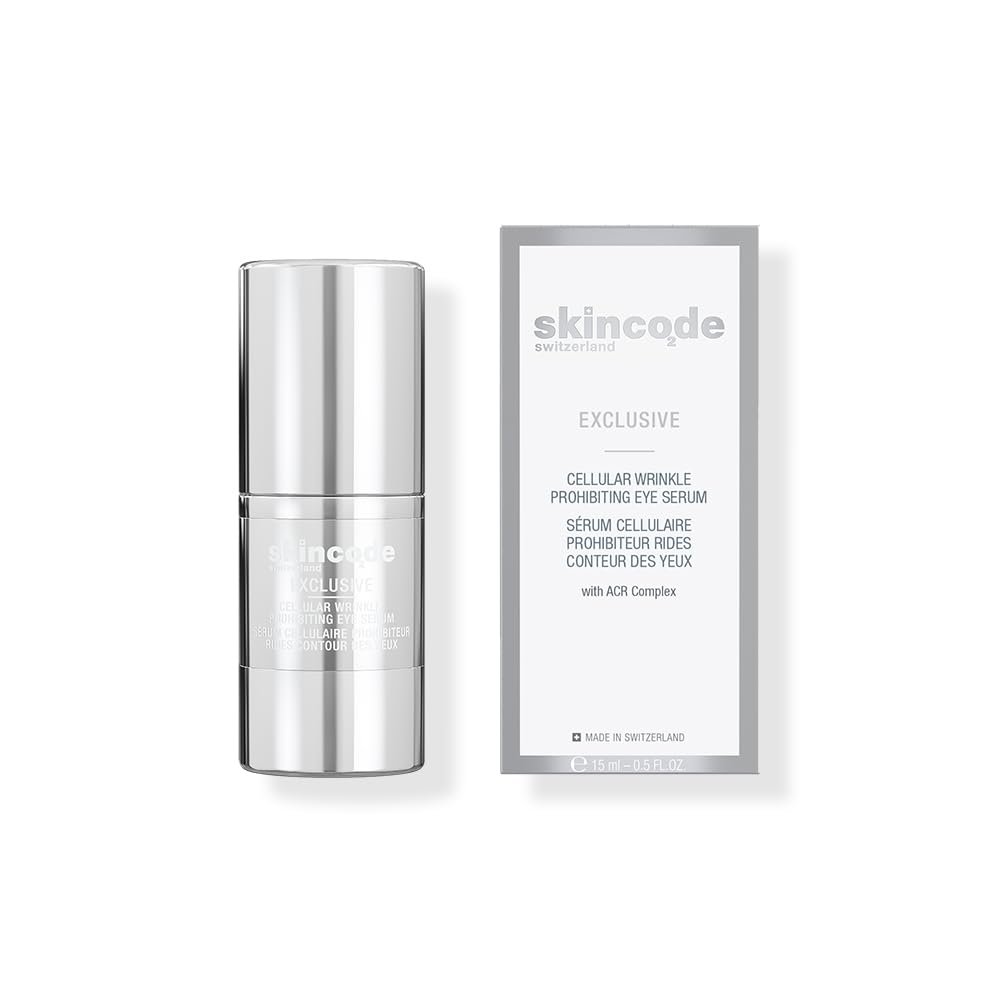 Skincode Exclusive Cellular Wrinkle Prohibiting Eye Serum | Anti-Aging, Firming & Tone Enhancing Serum | Long-Term Protection for Under-Eye Vitality & Smoothness (0.5 Oz / 15 mL)