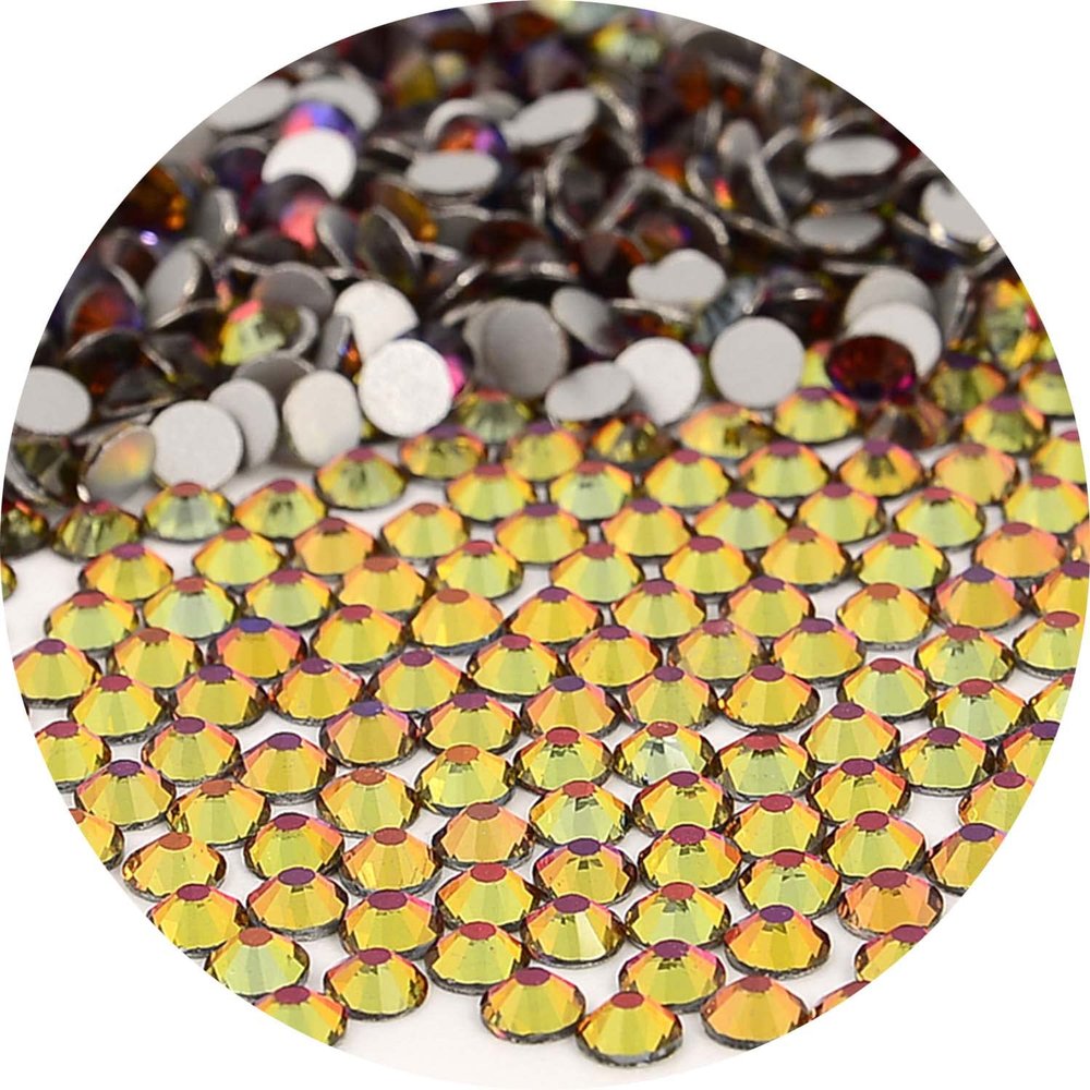 NCB Nancybeads 1500pcs Flatback Round Glass Nail Art Rhinestones Crystal for DIY Making Accessories Shoes, Clothes, Face Art, Bags, Manicure (Blue Volcanic, SS20 1500pcs)