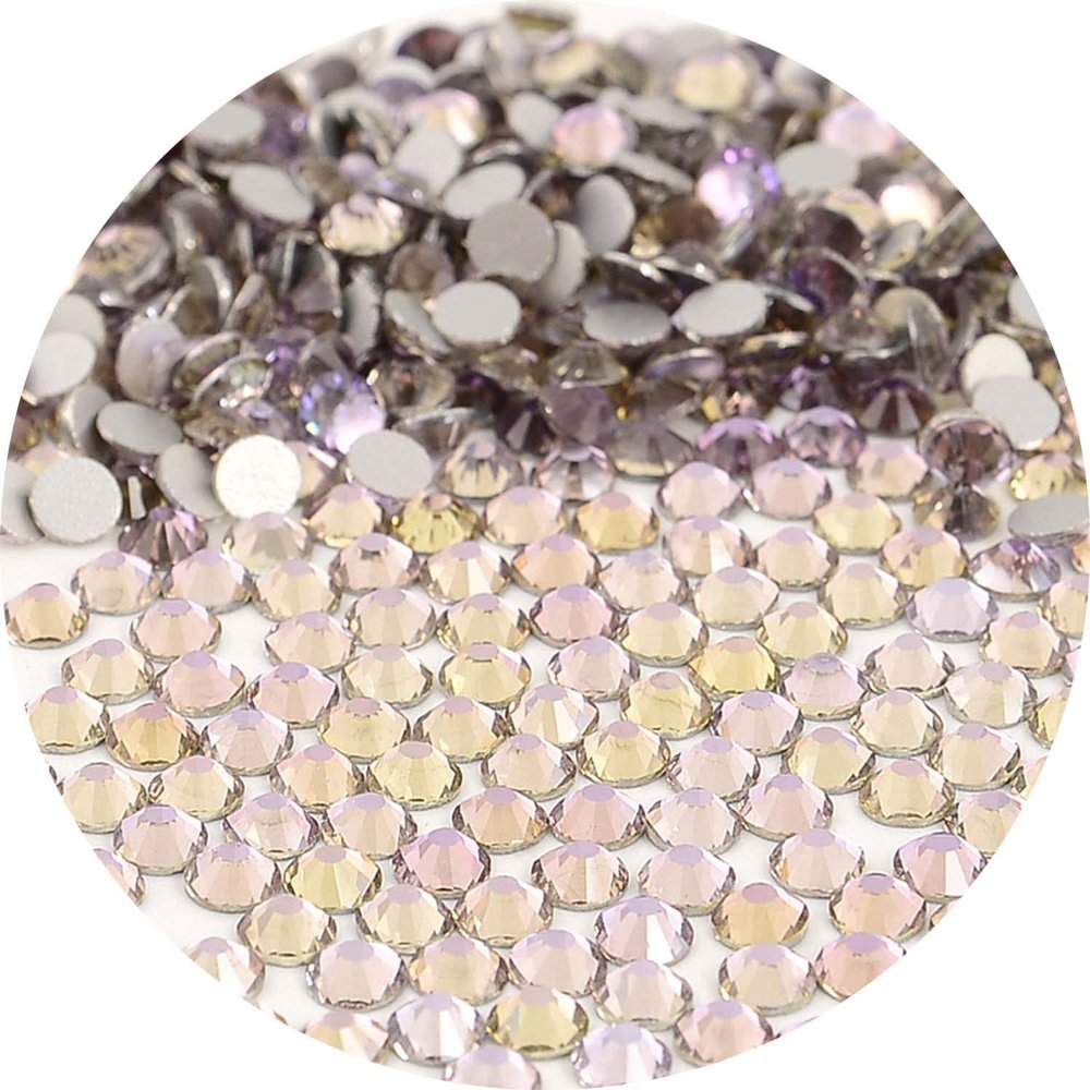 NCB Nancybeads 1500pcs Flatback Round Glass Nail Art Rhinestones Crystal for DIY Making Accessories Shoes, Clothes, Face Art, Bags, Manicure (Lt. Rose Aqua, SS20 1500pcs)