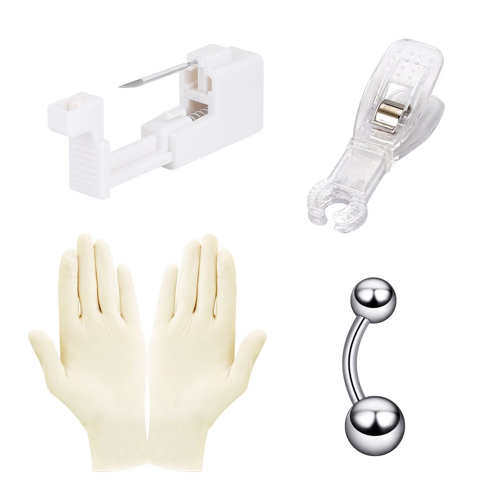 YOFANST G23 Titanium Safety Painless Disposable Piercing Gun for Self Navel Piercing Kit Tool Belly Button Rings