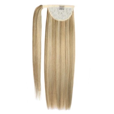 100% Human Hair Ponytailtail Straight 120Gram Wrap Around Clip In Ponytailtail Machine Remy Hair 12-26 Inches