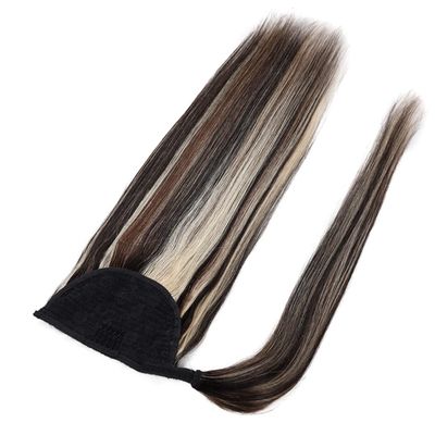 100% Human Hair Ponytailtail Brazilian Straight Remy Wrap Around Ponytailtail Clip In Horsetail Wig Extension 150G 120G