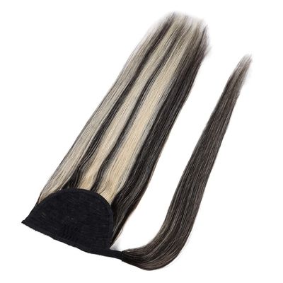100% Human Hair Ponytailtail Brazilian Remy Ponytailtail Wrap Around Horsetail Wig 120G Hairpieces Natural Straight Tails