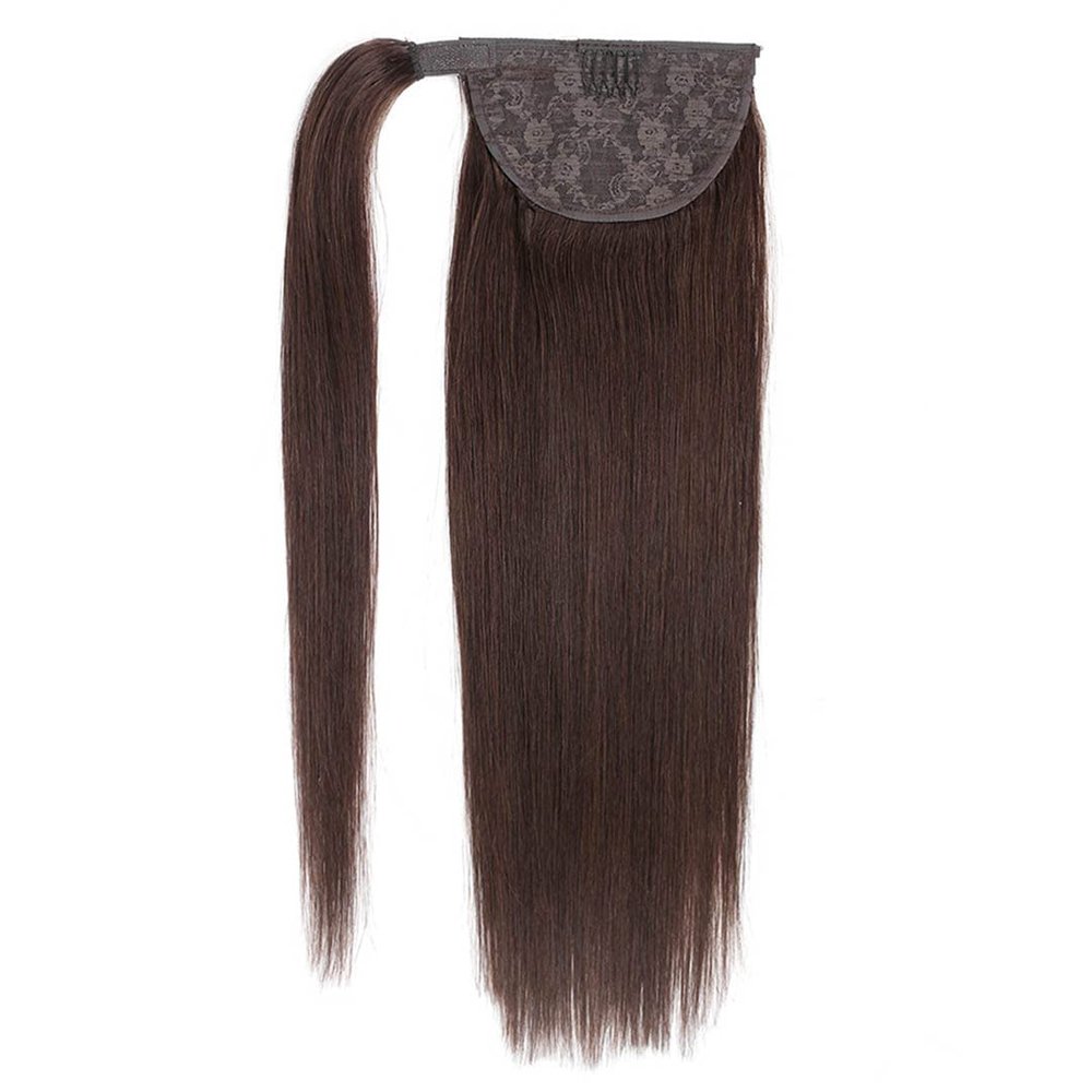 100% Human Hair Ponytailtails Remy Straight Clip In Hair Extensions 80G 100G Wrap Around Ponytailtail Wig