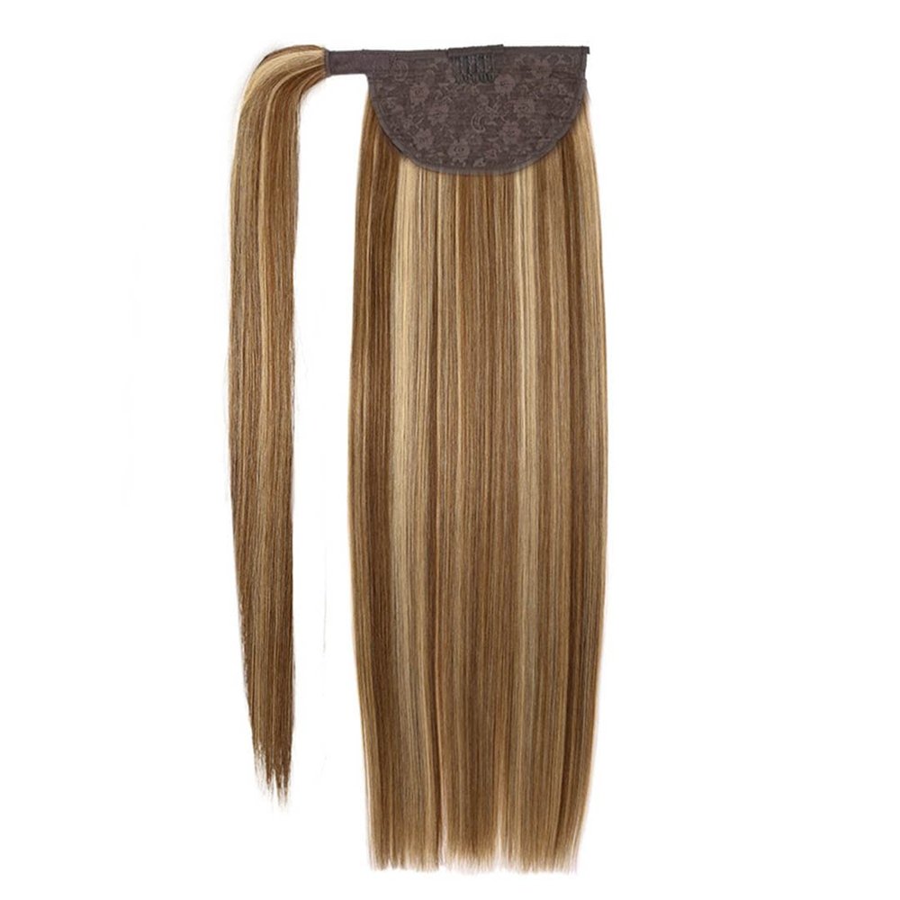 100% Human Hair Ponytailtails Remy Straight Clip In Hair Extensions 80G 100G Wrap Around Ponytailtail Wig